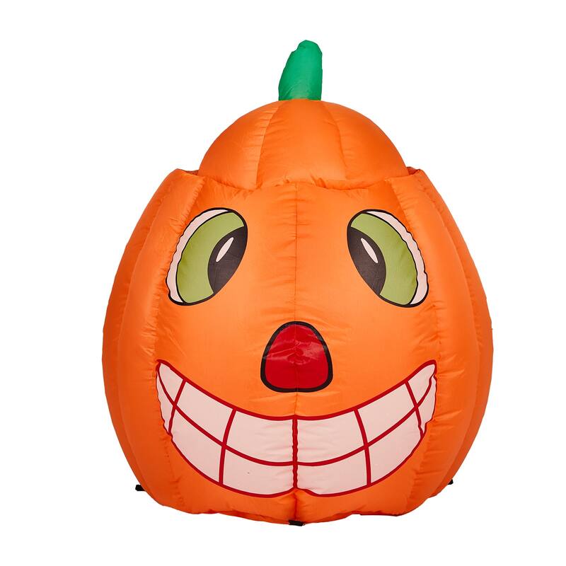 2.8FT Inflatable Pumpkin Ghost with LED Lights and Halloween Lawn Yard Decorations for Outdoor Use - 2.8 ft