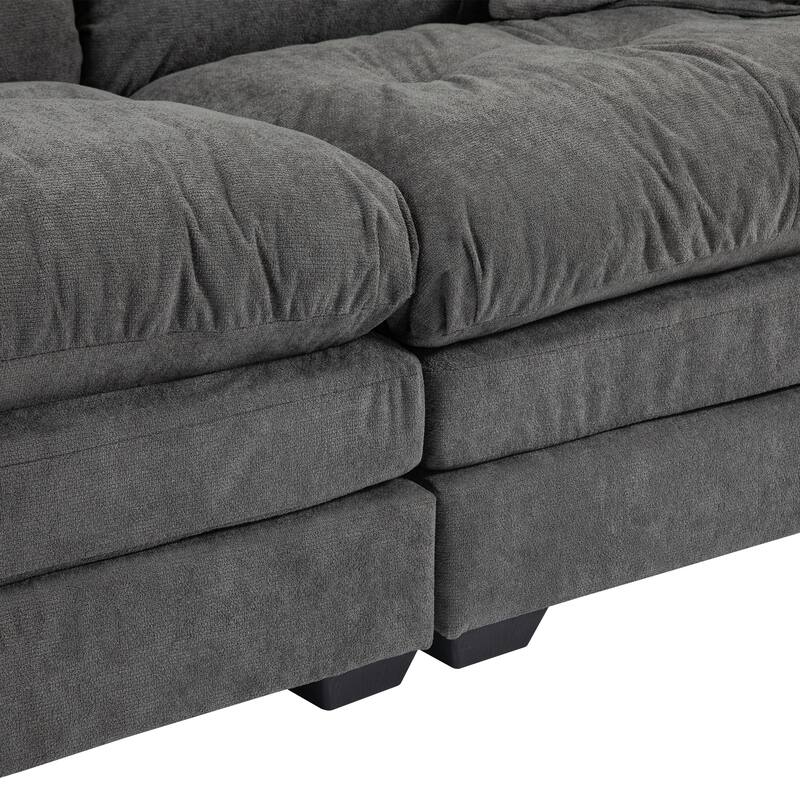 84"Chenille Sofa,Loveseat Deep Seat Sofa Couch with Pillows & Memory Foam for Living Room,Apartment,Office Lounge