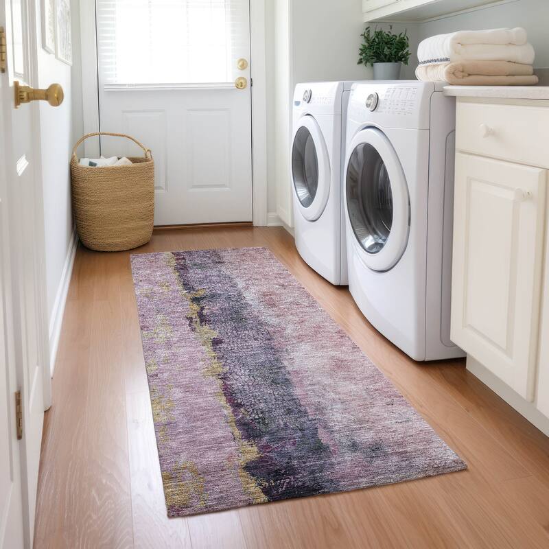 Machine Washable Indoor/ Outdoor Chantille Modern Contemporary Rug - Blush - 2'3" x 7'6"
