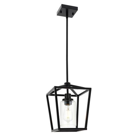 Modern Pendant Island Lights with Clear Glass - Black
