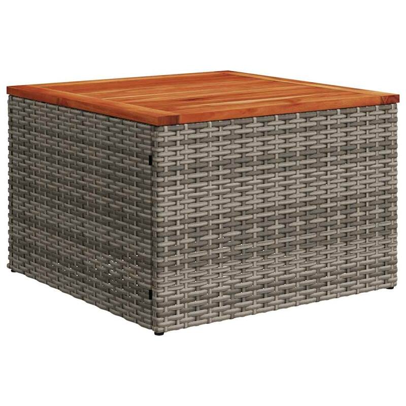 vidaXL 11 Piece Patio Sofa Set with Cushions Grey Poly Rattan (US only) - 113.8x33.5x92.1