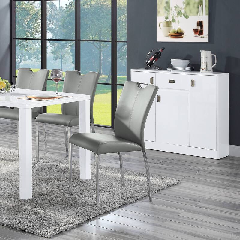 White High Gloss 3-Door Server with Drawer