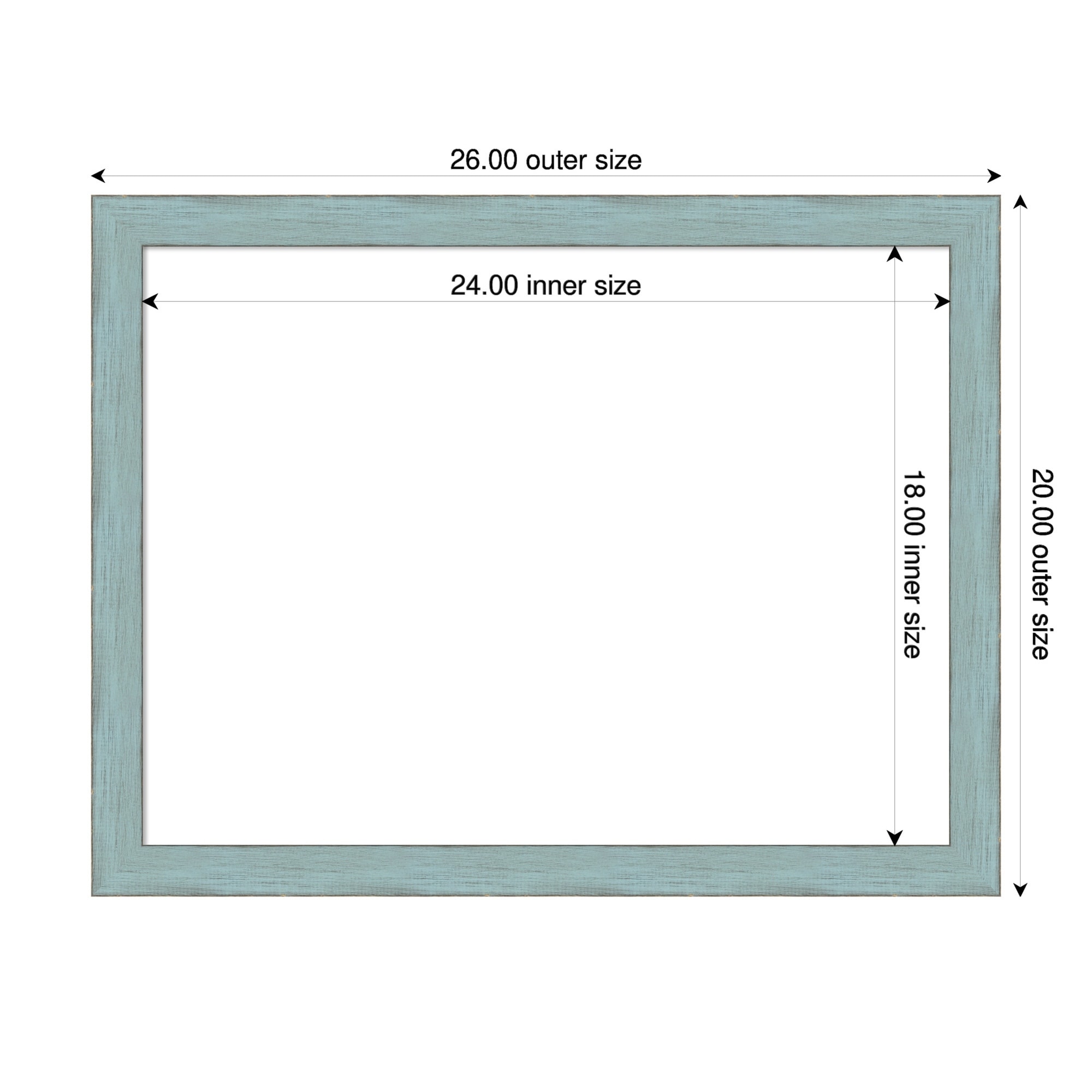 Amanti Art Sky Blue Rustic Framed Dry Erase Magnetic Board