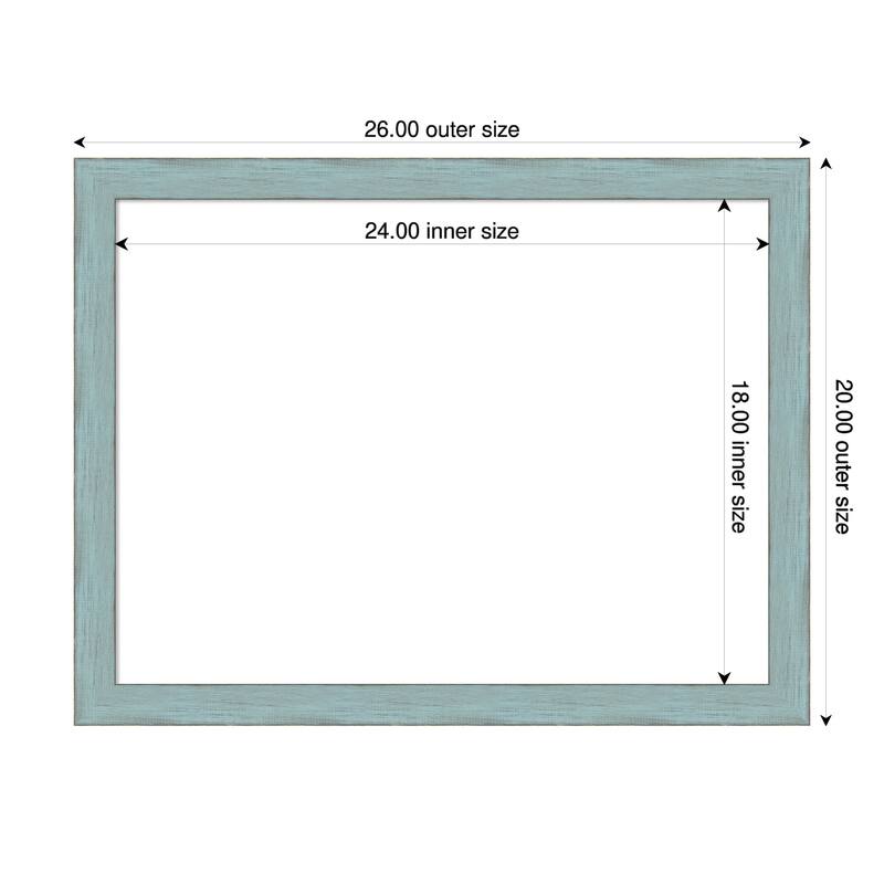 Amanti Art Sky Blue Rustic Framed Dry Erase Magnetic Board - 26 x 20 in