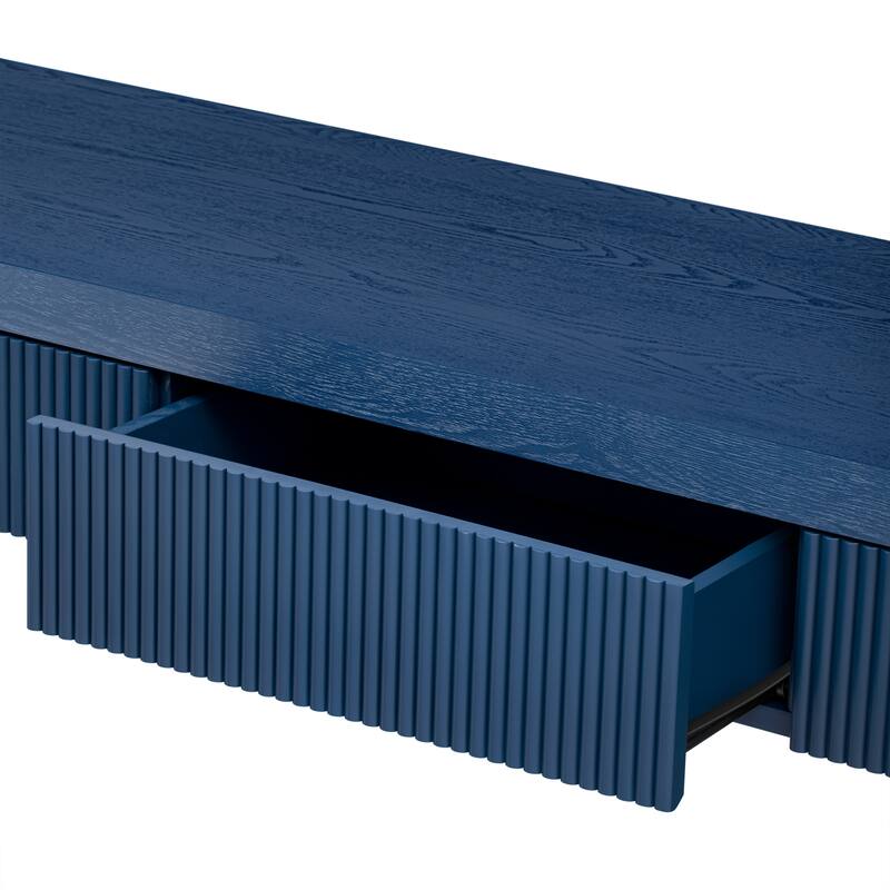 Rustic Console Table with 3 Fluted Drawers