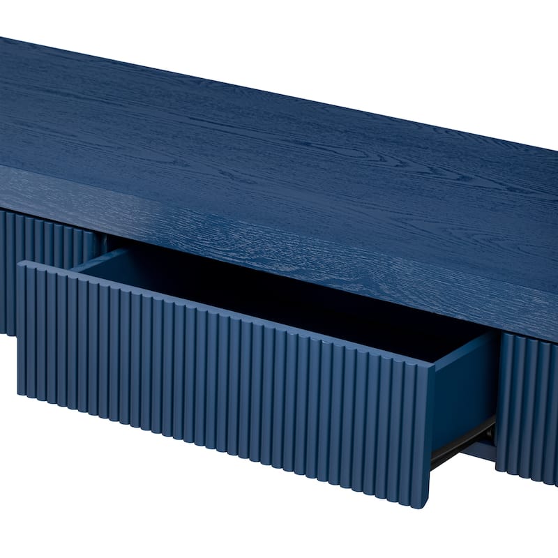 Rustic Fluted-Front Console Table with Hidden Storage by Harper&Bright Designs