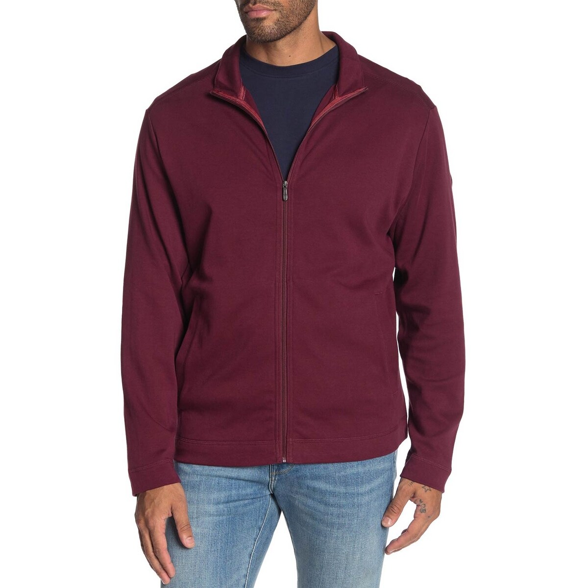 wine colored fleece jacket