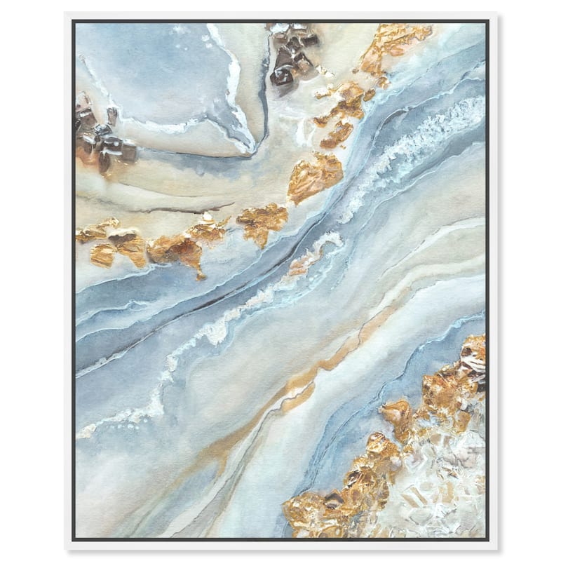 Art Remedy A Beautiful Fiction Framed Mineral, Agate & Geode 1 Piece Canvas Wall Art - 25 x 31 - White