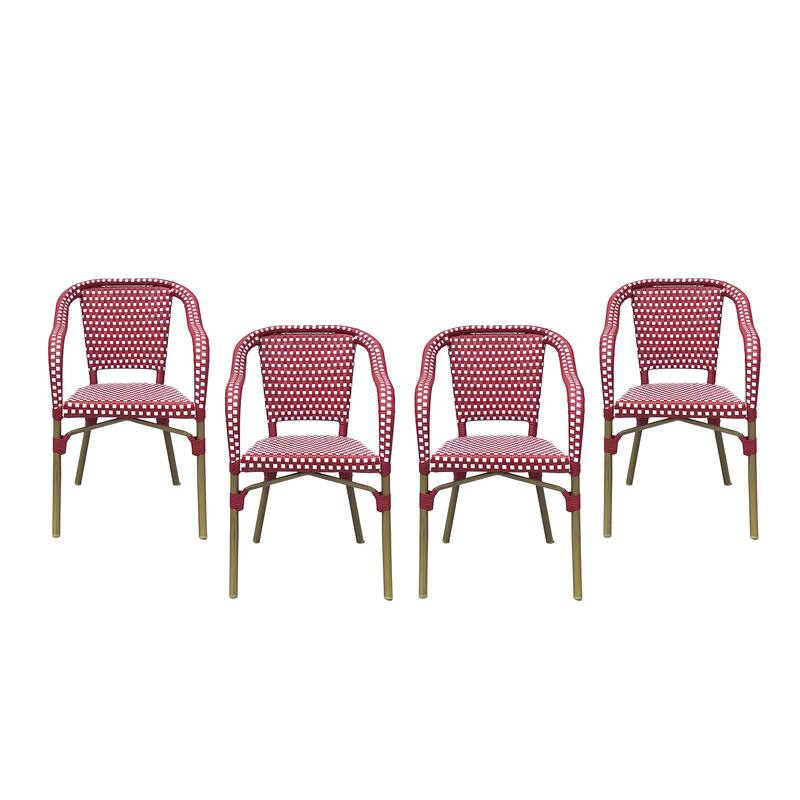 Cecil Outdoor French Cafe Chairs (Set of 4) by Christopher Knight Home