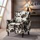 HULALA HOME Nailhead Trim Traditional Accent Armchair with Rolled Arms - COWHIDE