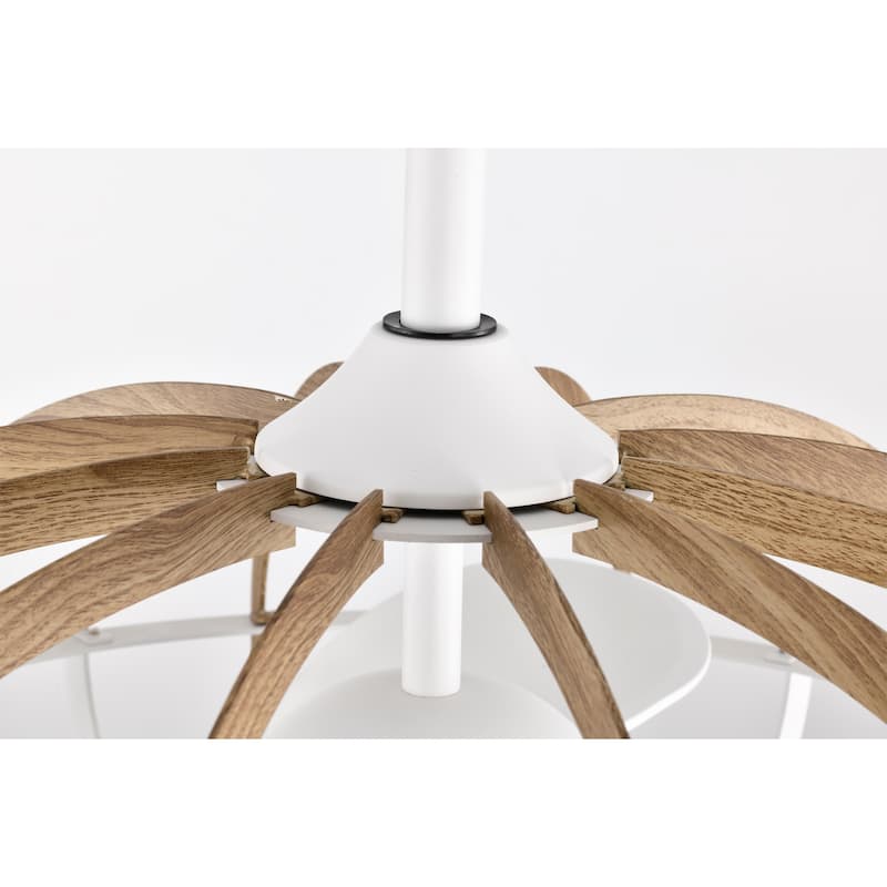 Shana 27 Inch Imitation Wood Grain Design Fandelier with Remote