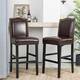 Glitzhome 45"H Faux Leather Counter Bar Stool Pub/ Bar chairs(Set of 2) with Back - coffee
