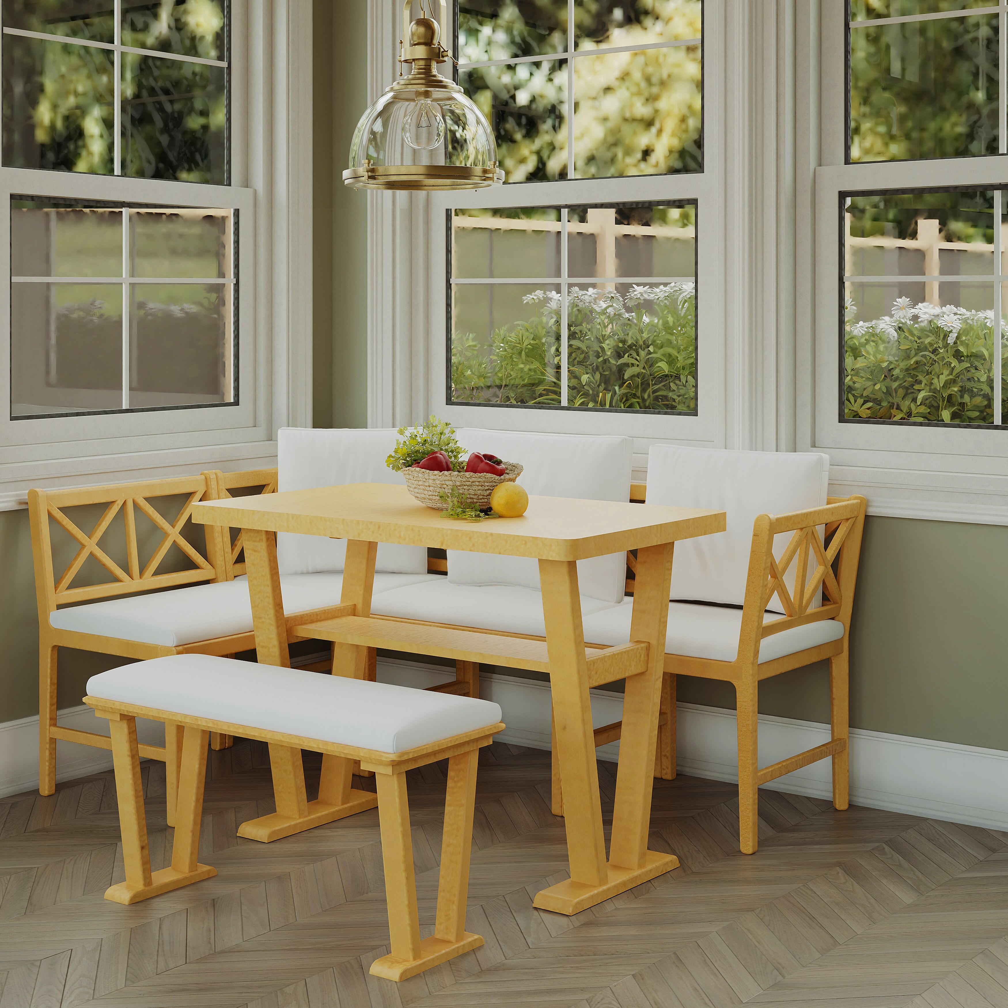 Solid Wood Dining Room Table Set for 6, Space Saving High Top