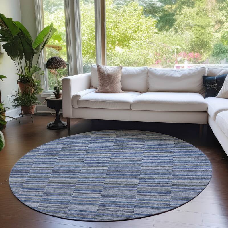 Machine Washable Indoor/ Outdoor Chantille Contemporary Geo Rug