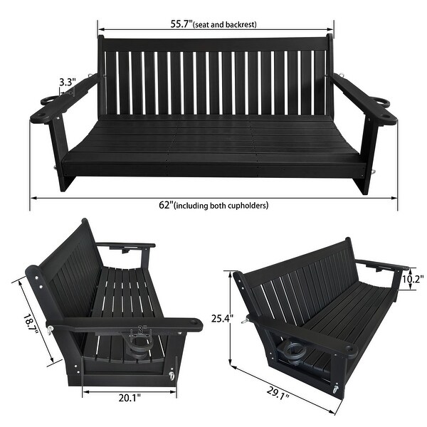 Fortune Candy HDPE 3-Seater Porch Swing - Thumbnail 2