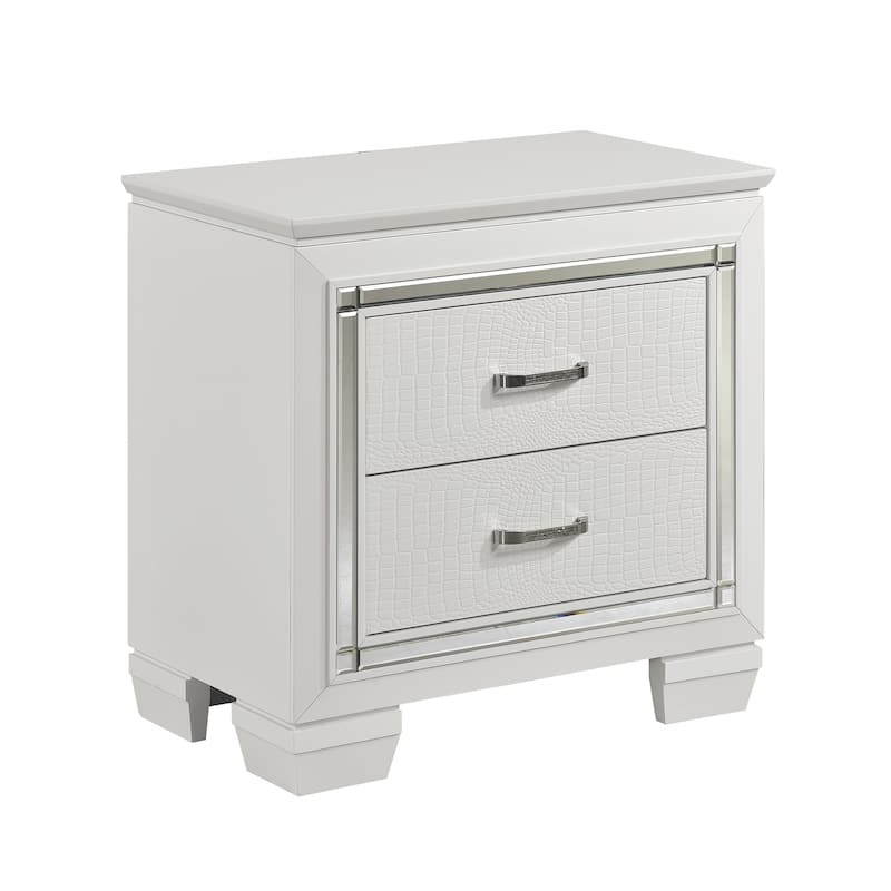 Nightstand of Embossed Front Modern Bed Side Table