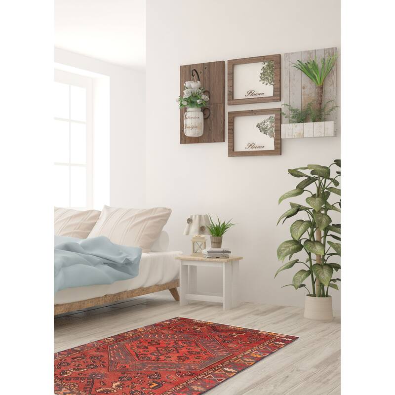 ECARPETGALLERY Hand-knotted Andelz Red Wool Rug - 3'6 x 6'1