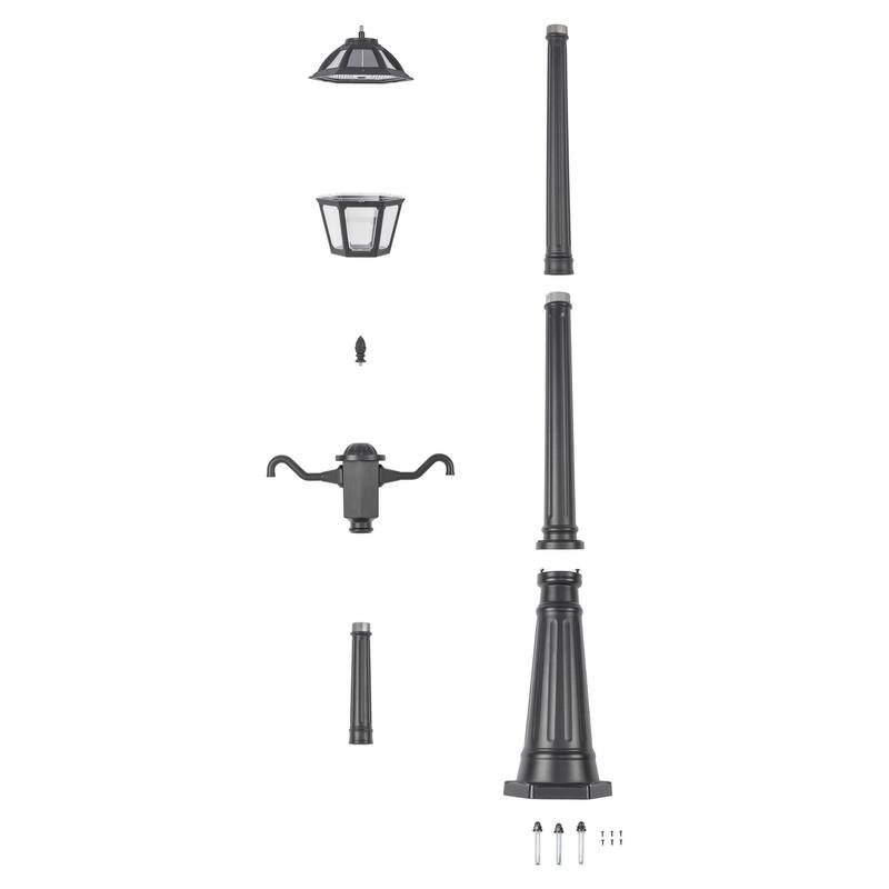 Gama Sonic Polaris 2-Light Black Aluminum Solar LED Outdoor Post Light