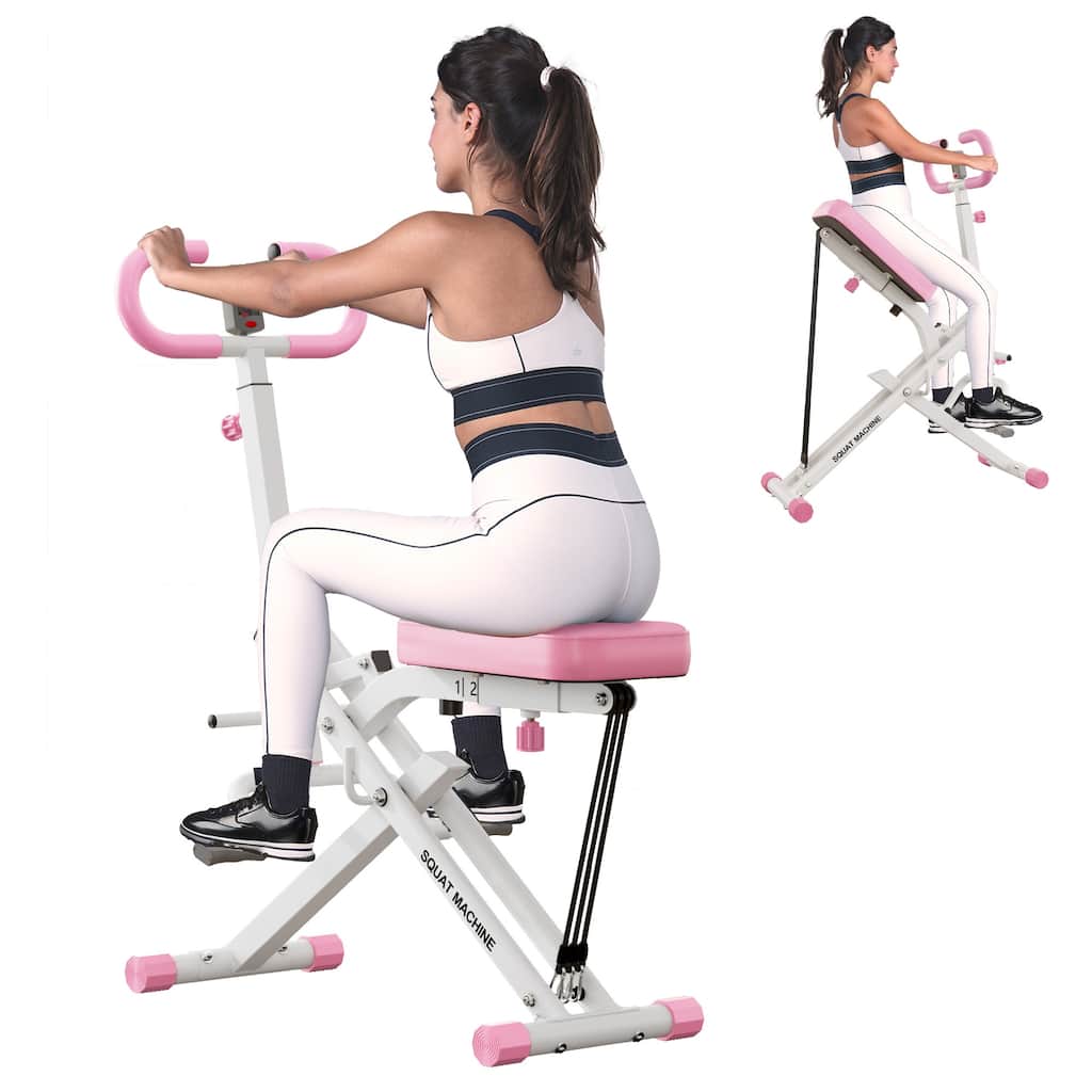 2 in 1 Squat Rowing Foldable Leg Training Machine - N/A