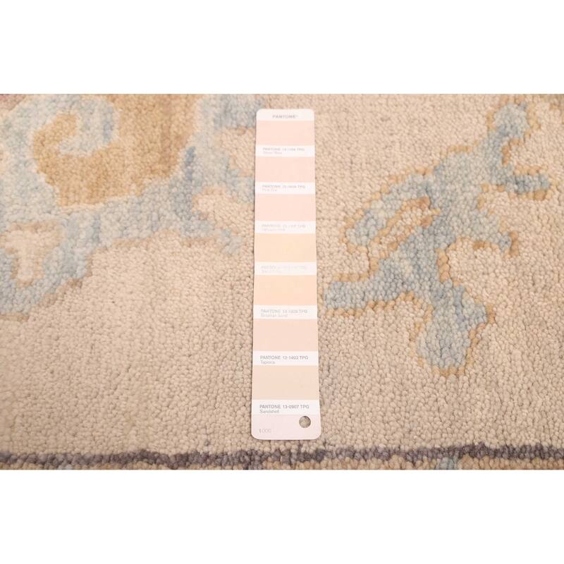 ECARPETGALLERY Hand-knotted Modern Oushak Beige Wool Rug - 8'10 x 12'0