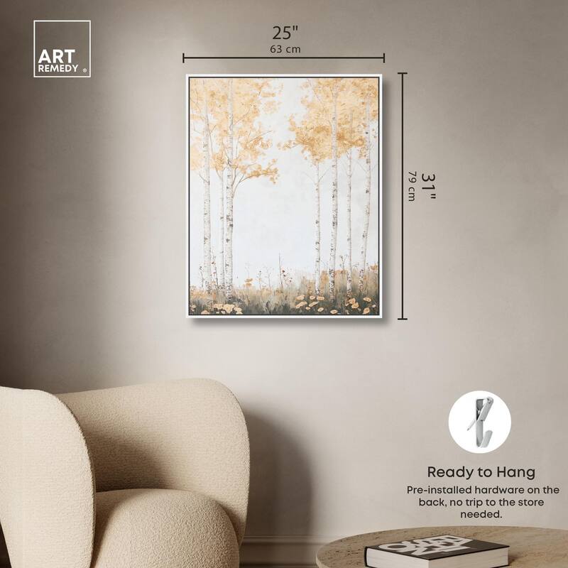 Pale Birch Reverie Canvas by Art Remedy