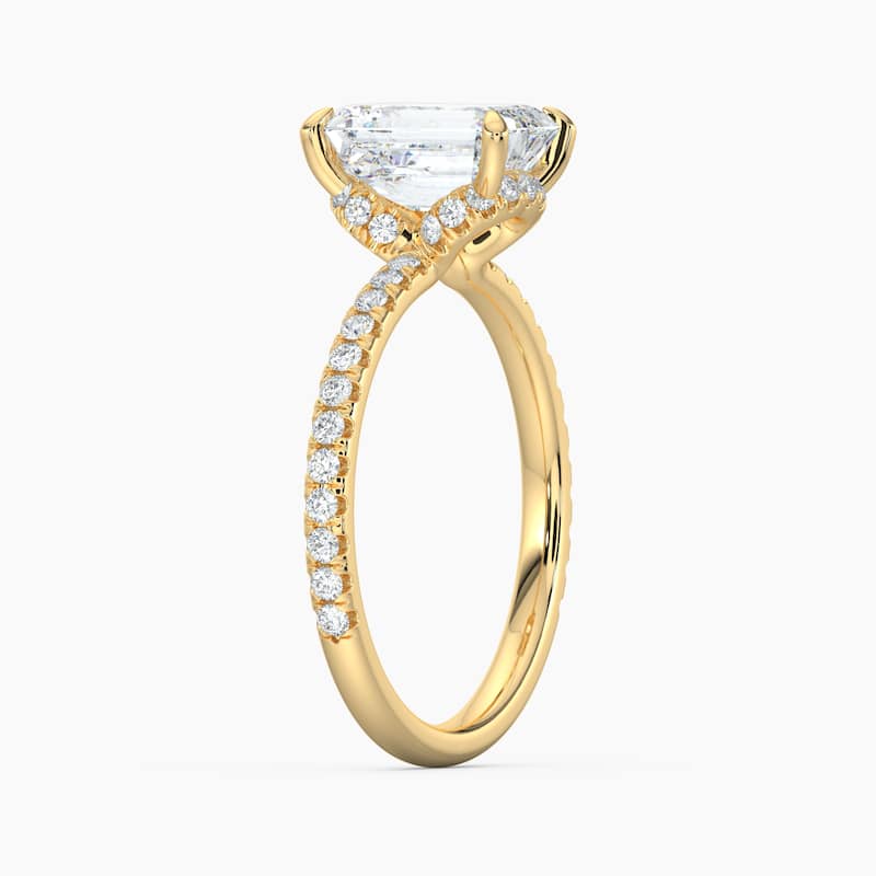Auriya 14k Gold Emerald Lab Grown Unique Loop Diamond Halo Engagement Ring 1.00 to 5.00 ct. tw. (F-G, VS)