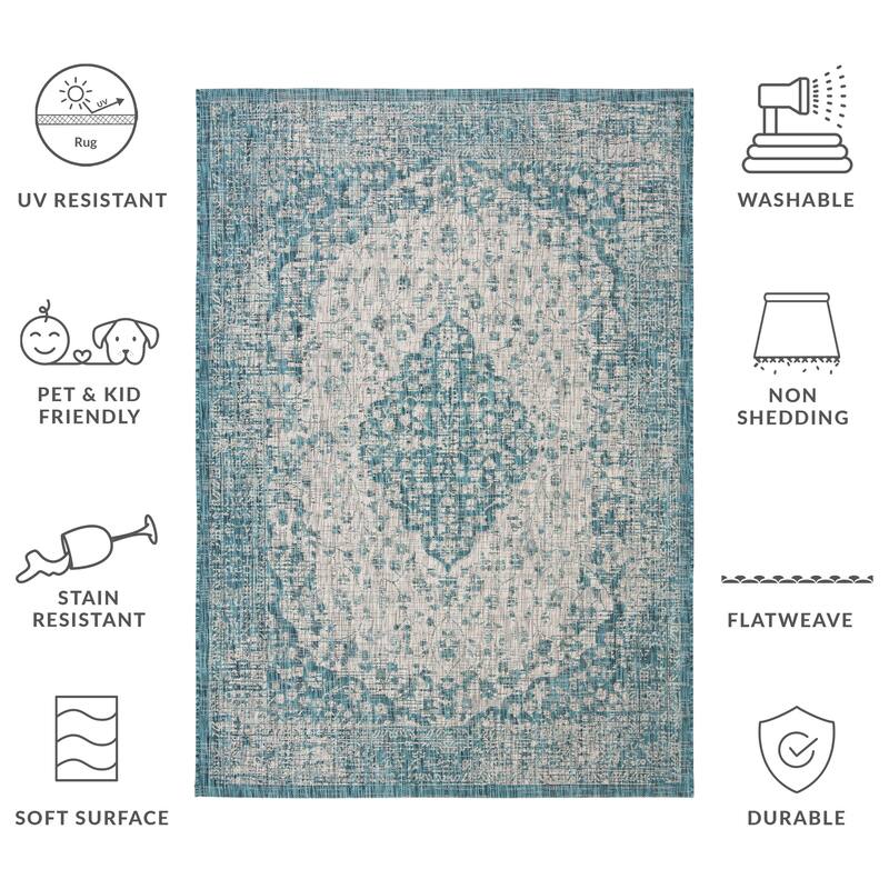 SAFAVIEH Courtyard Boud Indoor/ Outdoor Waterproof Patio Backyard Rug