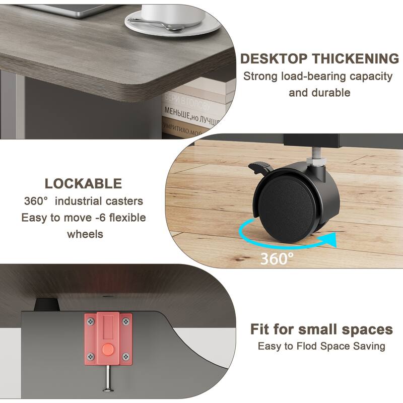 Folding Dining Table with 2 Tier Storage