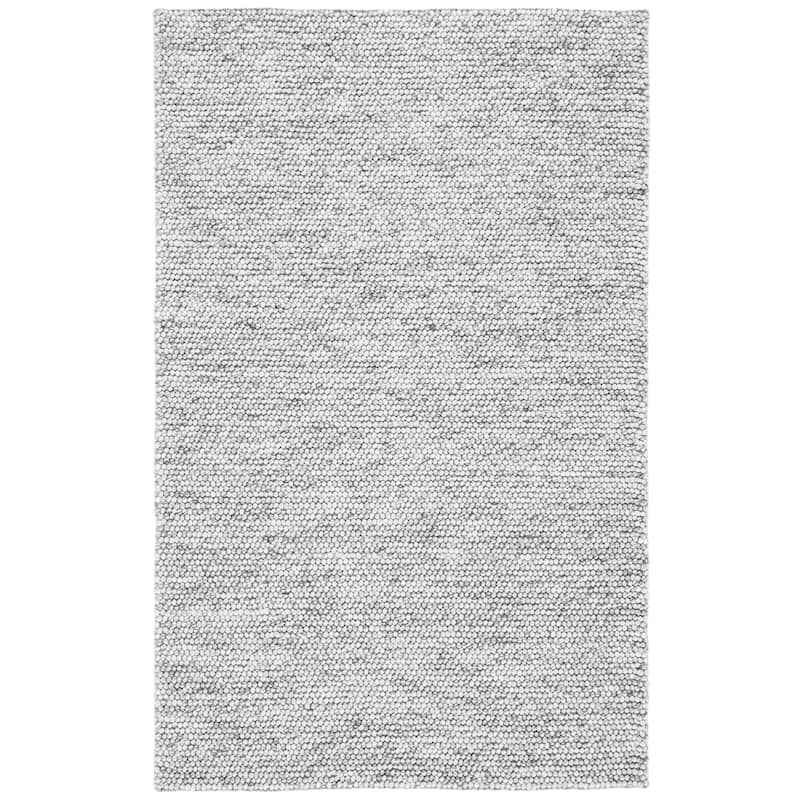 SAFAVIEH Handmade Natura Gerta Wool Rug - 6' Square - Light Grey/Ivory - Square