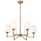 preview thumbnail 6 of 14, Liam 6 Light Chandelier Burnished Brass White Opal Glass - Burnished Brass