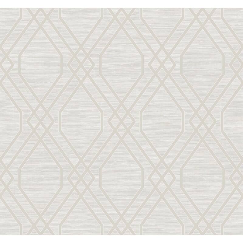 Seabrook Designs Diamond Geo Unpasted Wallpaper - 27 in. W x 27 ft. L - Beige and Silver Glitter