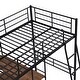 preview thumbnail 9 of 26, Twin Size Metal Loft Kids Bed with Built-in Desk and 3-Tier Shelves, Space-Saving Design with Guardrails, Easy Assembly, Black