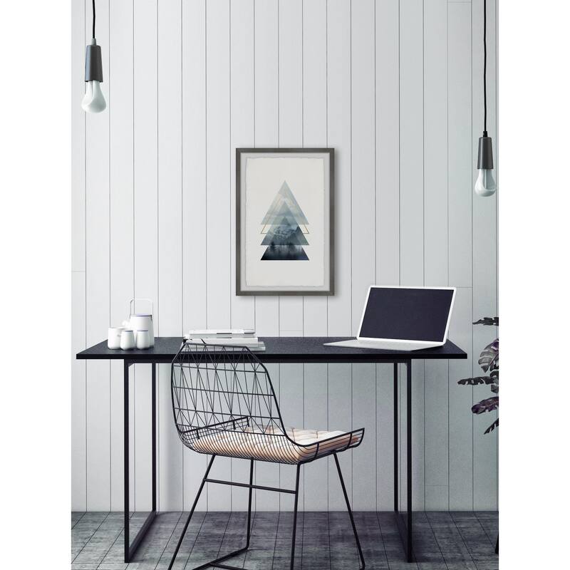 Triangle Pines Framed Painting Print - Nature Wall Art for Home Decor