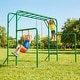 preview thumbnail 12 of 17, Hapfan 400lbs 3-in-1 Heavy Duty Metal Monkey Bar Set, Outdoor Playset with Gymnastics Bars & Trapeze Swing for Backyard Outdoor