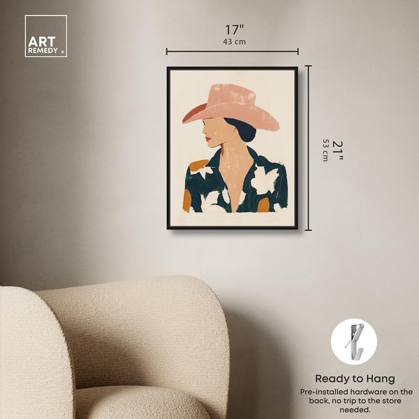 dimension image slide 13 of 20, Woman in the Pink Hat Canvas by Art Remedy