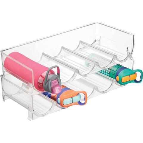 MDesign Water Bottle & Wine Rack Storage - 2 Pack, 10 bottles (Clear)