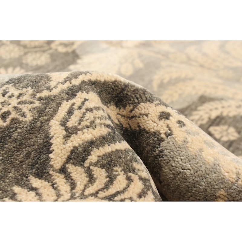 ECARPETGALLERY Hand-knotted Peshawar Ziegler Dark Grey Wool Rug - 5'4 x 8'0