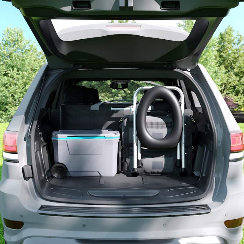 Medical Grade Folding Travel Toilet with Cushioned Seat and Non-Slip Feet - 20"W x 16"D x 19"H