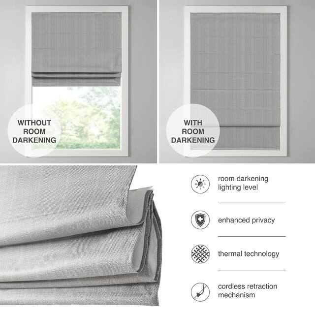 Madison Park Colm Basketweave Room Darkening Cordless Roman Shade
