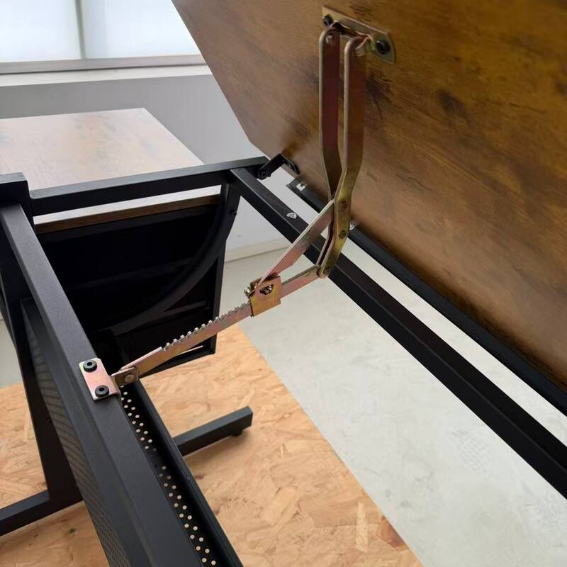 Black drafting drawing table with stool and 3 drawers