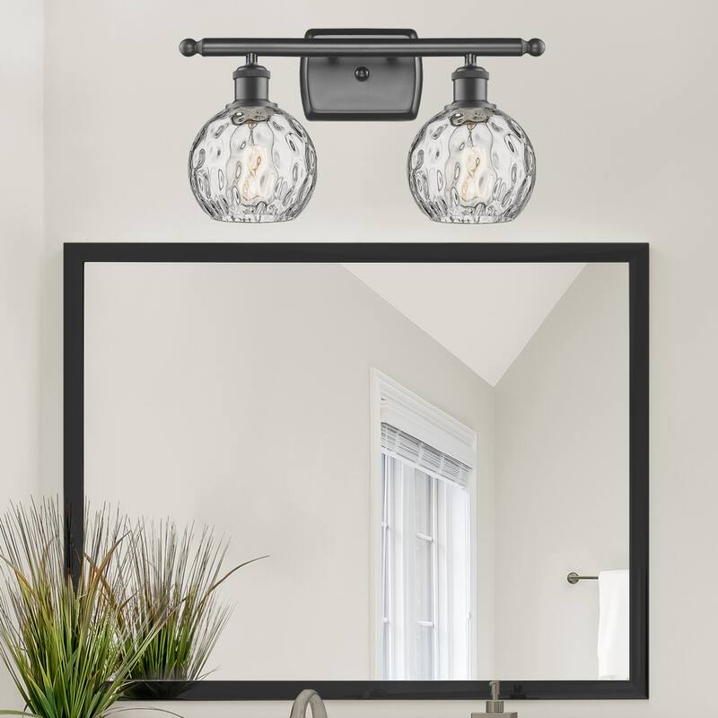 Innovations Lighting Athens Water Glass 2 Light 16" Bath Vanity Light