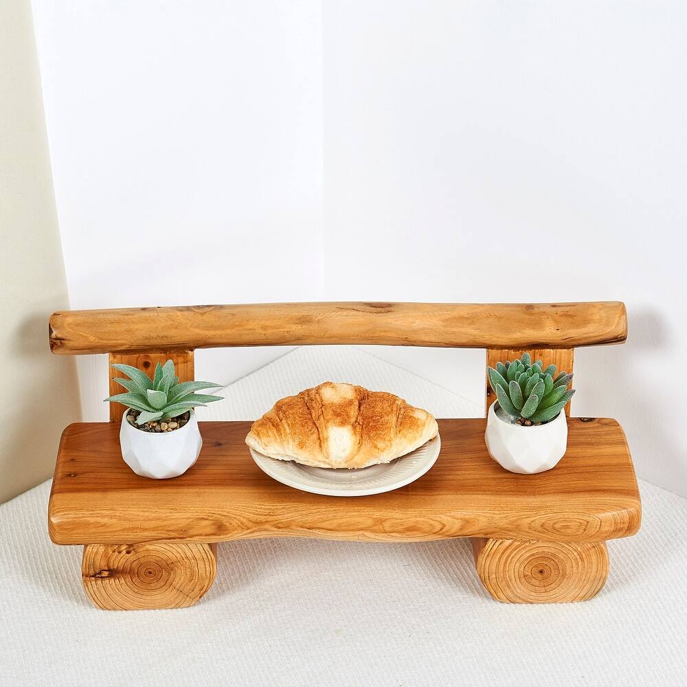 Cedar Roots Serving Stand Farmhouse wood pedestal stand plant holder