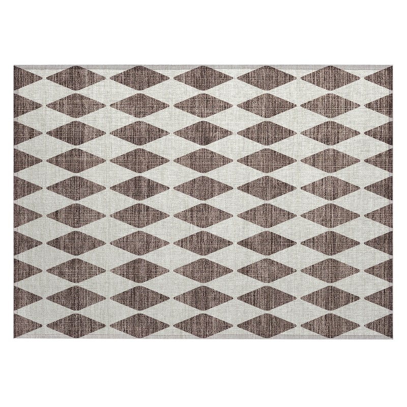 Machine Washable Indoor/ Outdoor Chantille Argyle Rug
