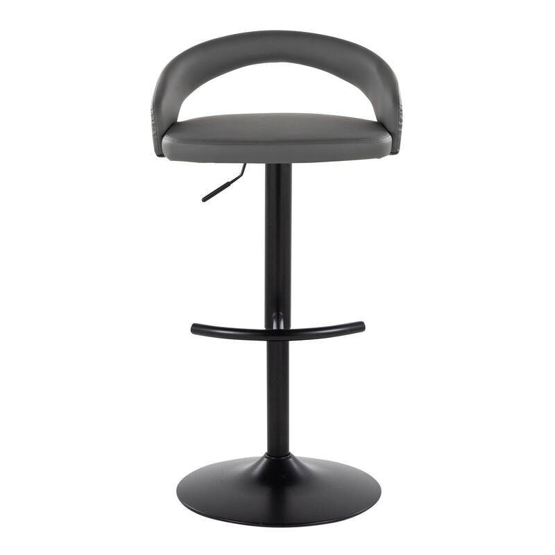 Grotto Upholstered Adjustable Barstool with Black Metal - Set Of 3