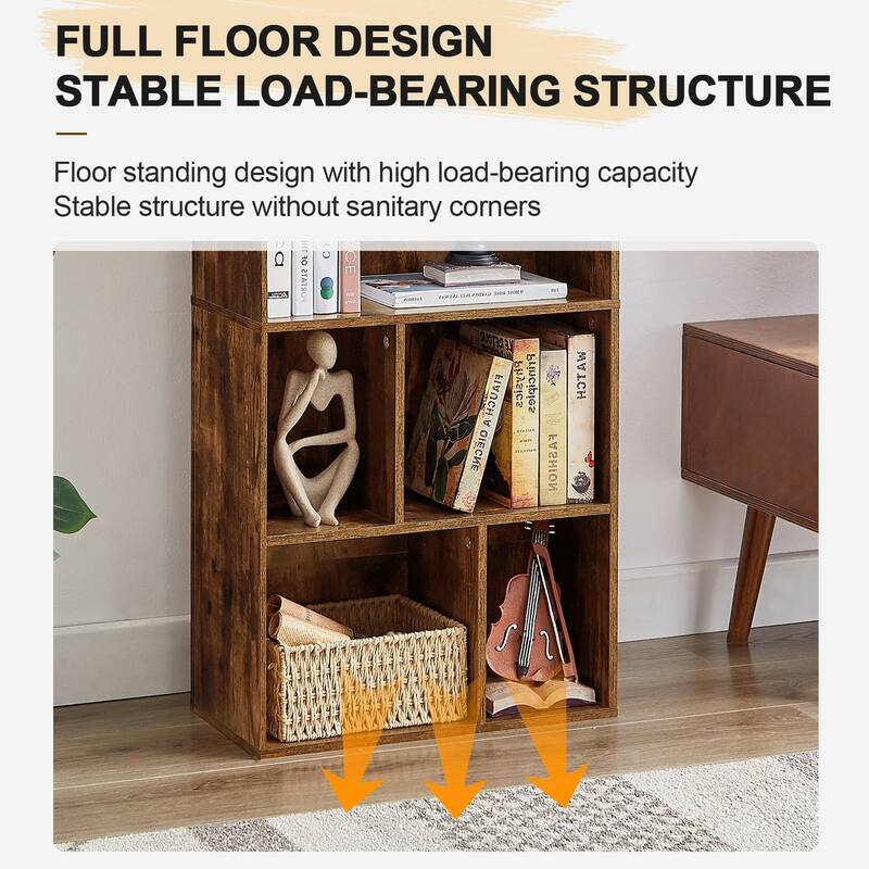 VECELO Wide Wood Organizer Bookcase Sets