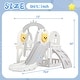 preview thumbnail 7 of 5, 5-in-1 Toddler Slide Swing Set Outdoor Indoor Playground Slide Playset With Climber Basketball Hoop
