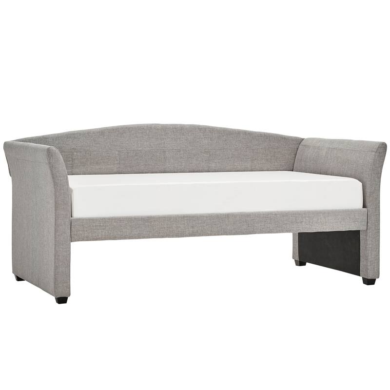 Deco Linen Rolled Arm Daybed and Trundle by iNSPIRE Q Bold - Grey Linen without Trundle