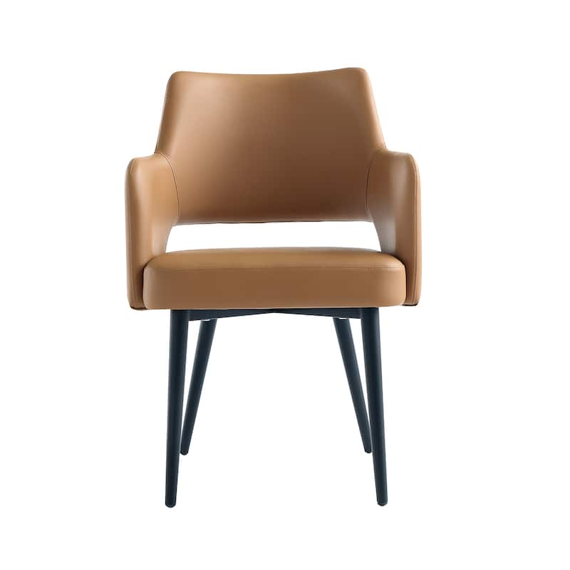 Manhattan Comfort Tremont Leatherette Dining Arm Chair with Metal Legs