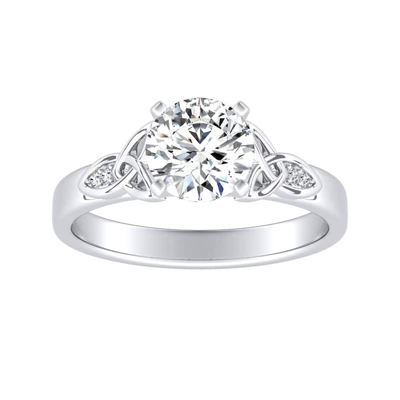 Auriya 14k Gold Modern 1/2ct Round Moissanite Engagement Ring