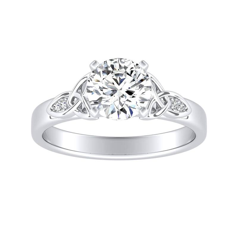 Auriya 14k Gold Modern 3/4ct Round Moissanite Engagement Ring